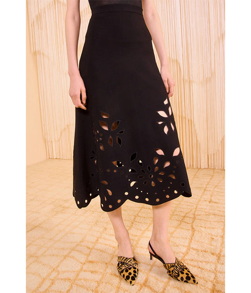 Grace Knit Midi Skirt - Noir